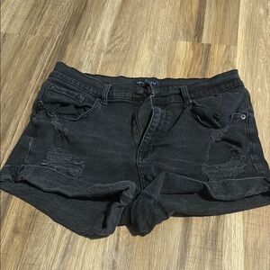 Stylish Black Distressed Women's Shorts